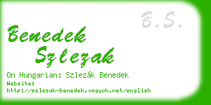 benedek szlezak business card